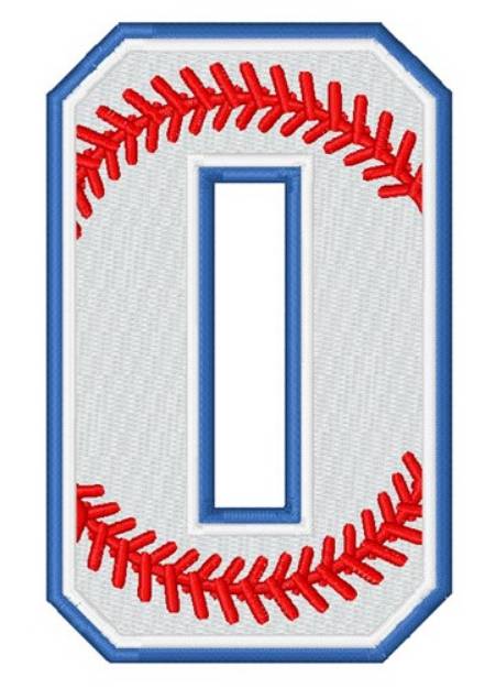 Picture of Baseball Number 0 Machine Embroidery Design