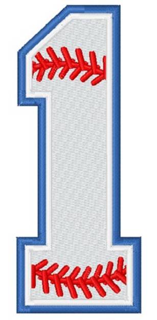 Picture of Baseball Number 1 Machine Embroidery Design