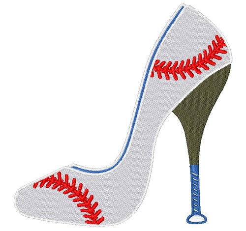 Baseball High Heel Machine Embroidery Design