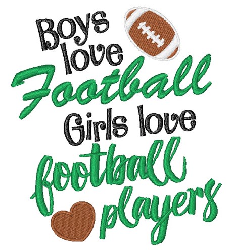 Boys Love Football Machine Embroidery Design