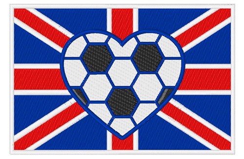 Union Jack & Soccer Heart Machine Embroidery Design