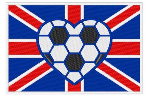Picture of Union Jack & Soccer Heart Machine Embroidery Design