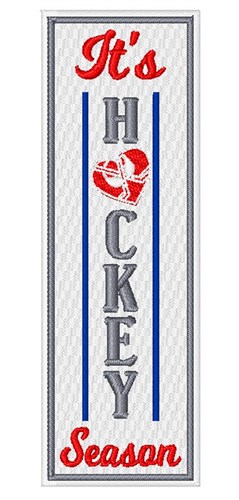 Its Hockey Season Bookmark Machine Embroidery Design