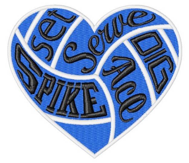 Picture of Volleyball Love Machine Embroidery Design