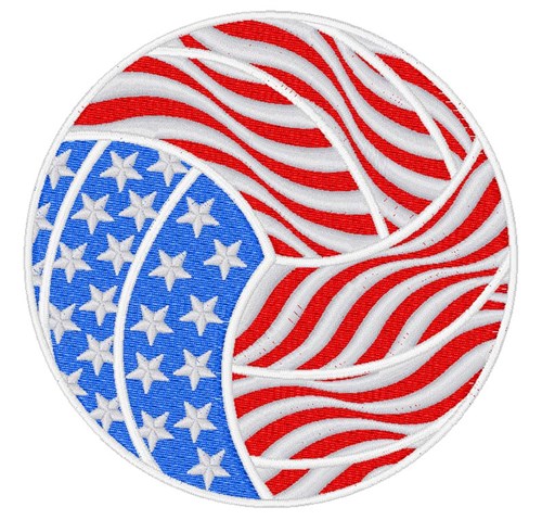 American Flag Volleyball Machine Embroidery Design