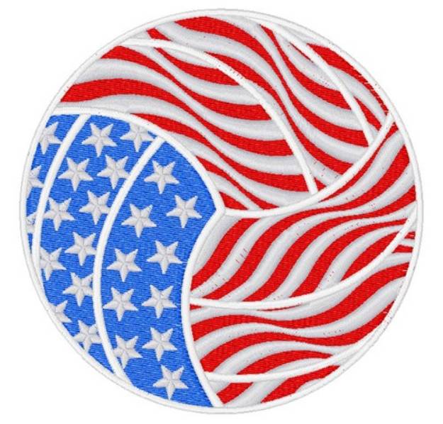 Picture of American Flag Volleyball Machine Embroidery Design
