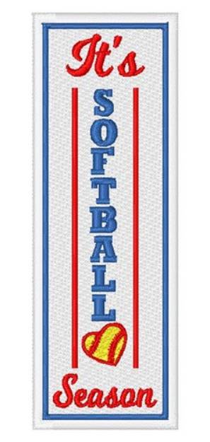 Picture of It's Softball Season Bookmark Machine Embroidery Design