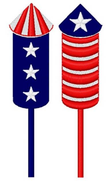 Picture of Patriotic Fireworks Machine Embroidery Design