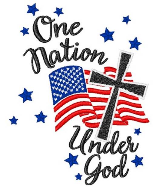 Picture of One Nation Under God Machine Embroidery Design