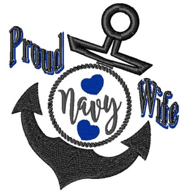 Picture of Proud Navy Wife Machine Embroidery Design