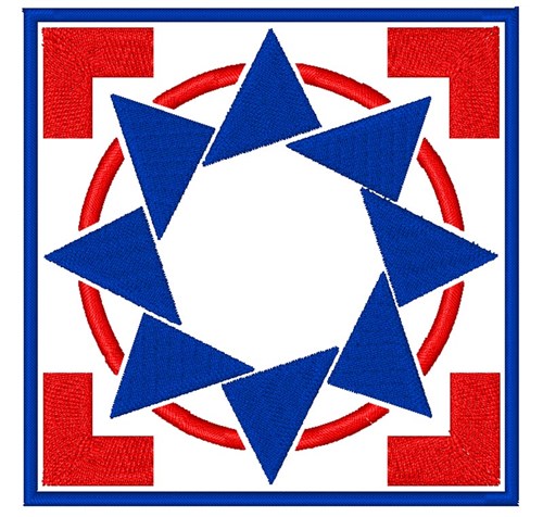 Patriotic Star Quilt Block Machine Embroidery Design