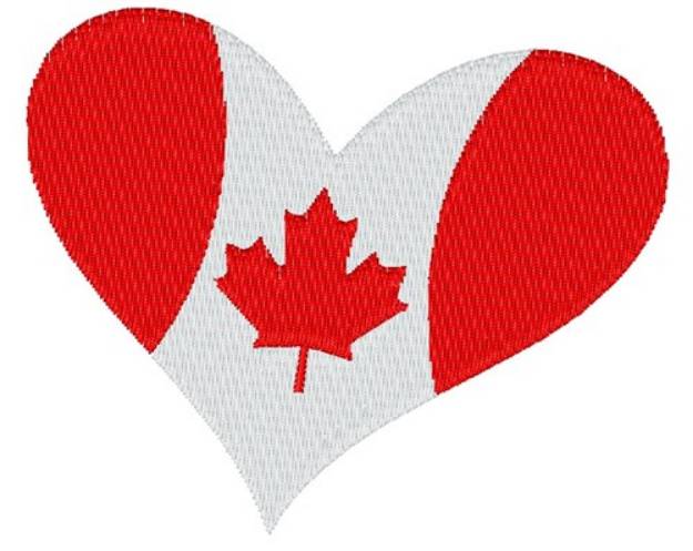 Picture of Canada Flag Heart Machine Embroidery Design