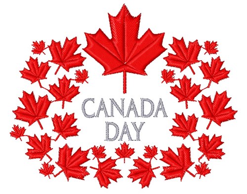 Canada Day Leaves Machine Embroidery Design