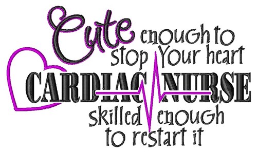 Cardiac Nurse Machine Embroidery Design