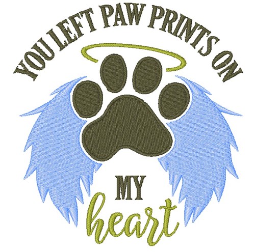 You Left Paw Prints Machine Embroidery Design