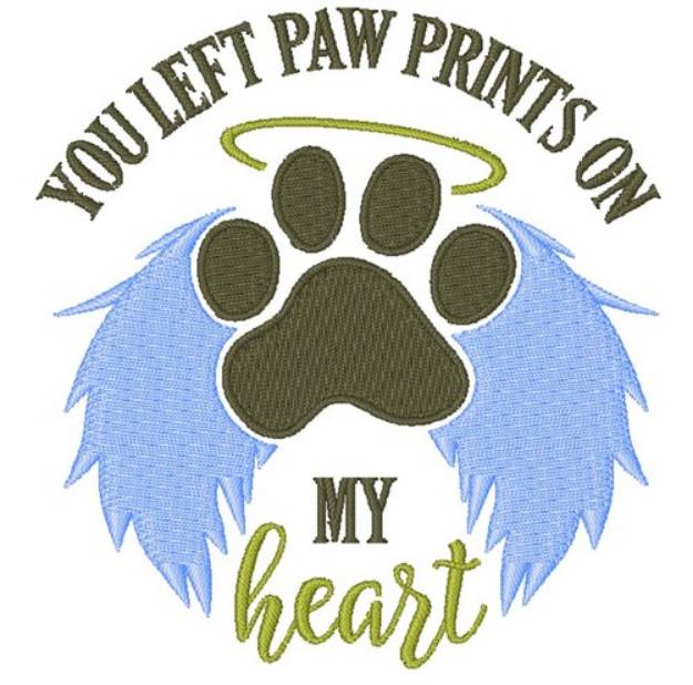 Picture of You Left Paw Prints Machine Embroidery Design