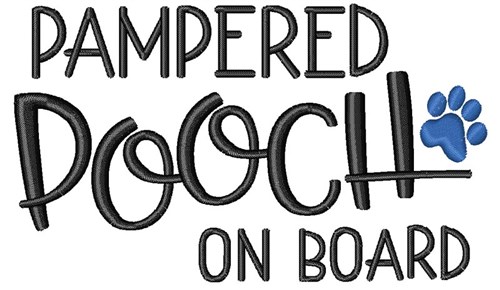 Pampered Pooch On Board Machine Embroidery Design