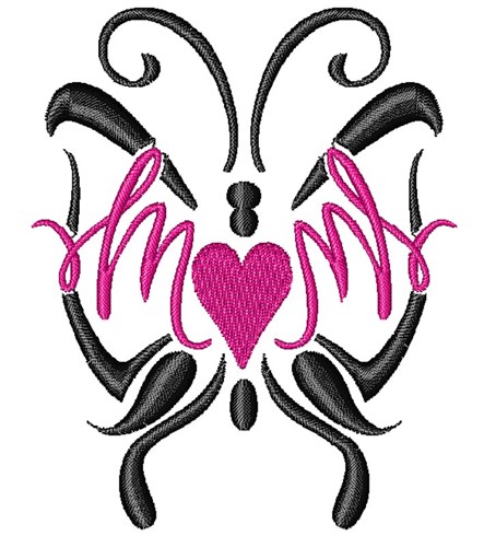 Mom Butterfly Machine Embroidery Design
