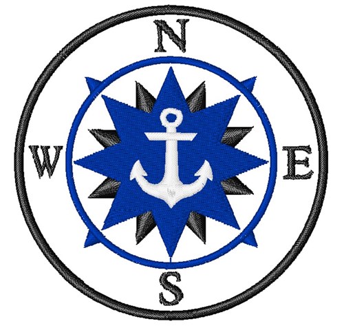 Nautical Compass Machine Embroidery Design
