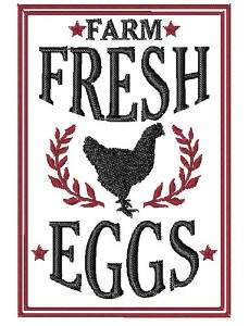 Picture of Farm Fresh Eggs Machine Embroidery Design