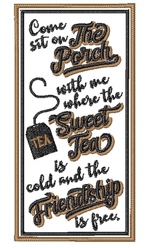 Sit On The Porch Machine Embroidery Design