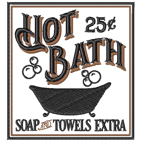 Hot Bath Machine Embroidery Design