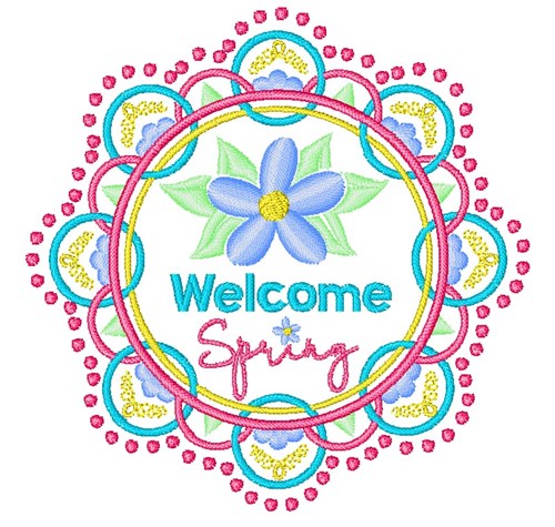 Welcome Spring Machine Embroidery Design