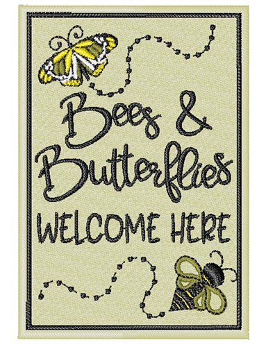 Bees & Butterflies Machine Embroidery Design