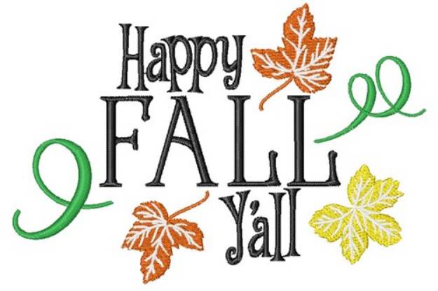 Picture of Happy Fall Yall Machine Embroidery Design