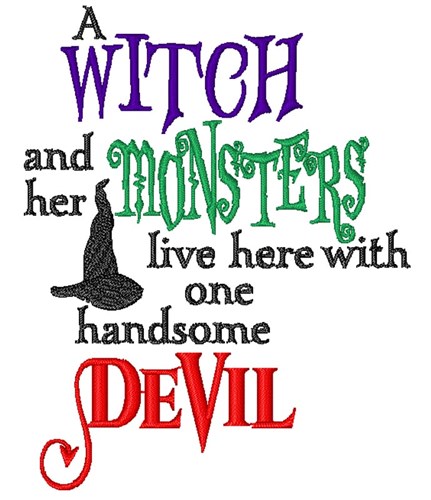 Witch & Monsters Machine Embroidery Design