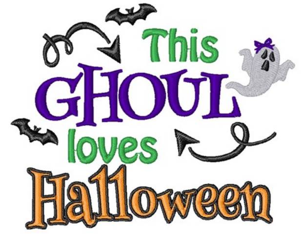 Picture of This Ghoul Loves Halloween Machine Embroidery Design