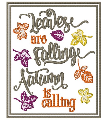 Leaves Are Falling Machine Embroidery Design