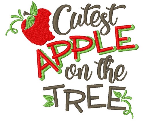 Cutest Apple On The Tree Machine Embroidery Design