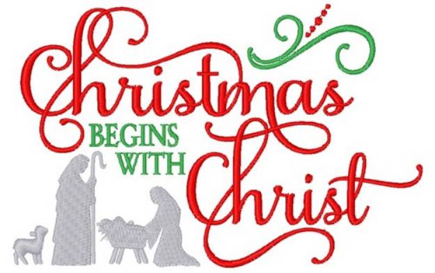 Picture of Christmas Beings With Christ Machine Embroidery Design