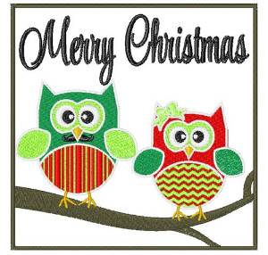 Picture of Merry Christmas Owls
