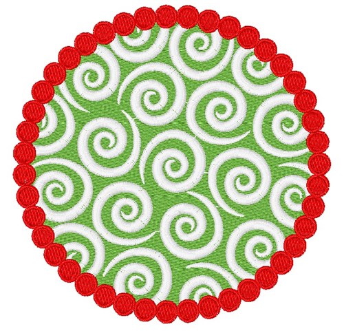 Curly Christmas Circle Machine Embroidery Design