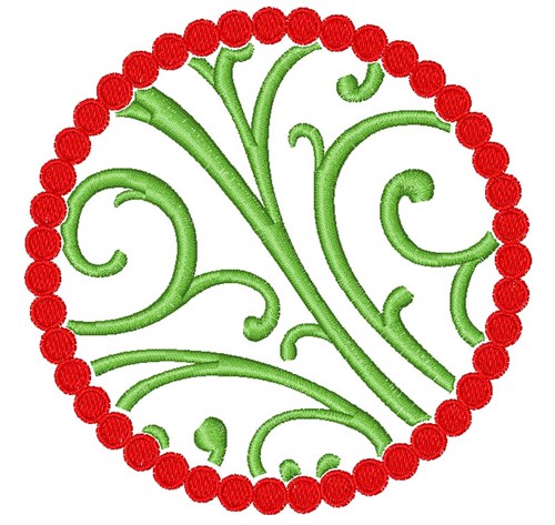 Swirly Christmas Circle Machine Embroidery Design