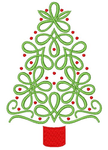 Decorative Christmas Tree Machine Embroidery Design