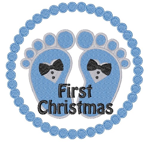 Boy's First Christmas Machine Embroidery Design