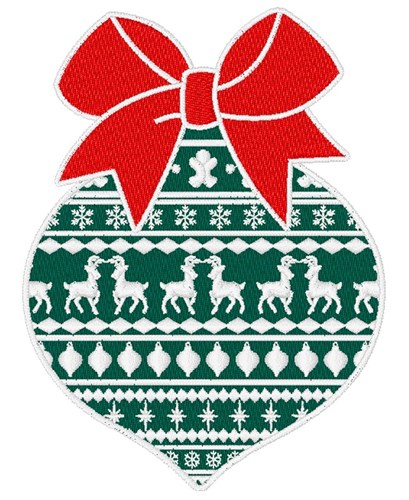 Reindeer Christmas Ornament Machine Embroidery Design