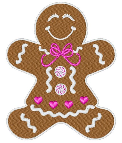 Gingerbread Girl Machine Embroidery Design