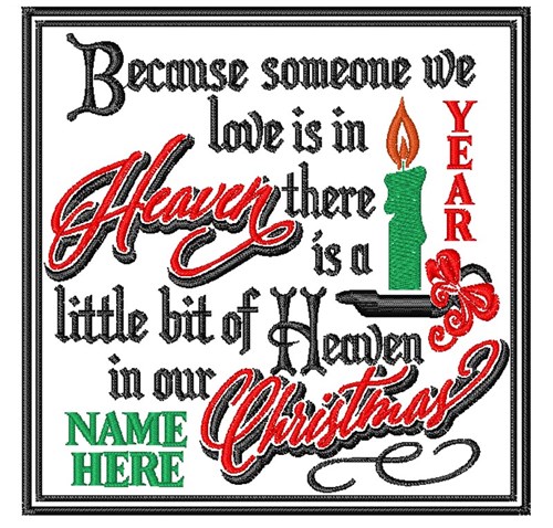 Christmas In Heaven Machine Embroidery Design