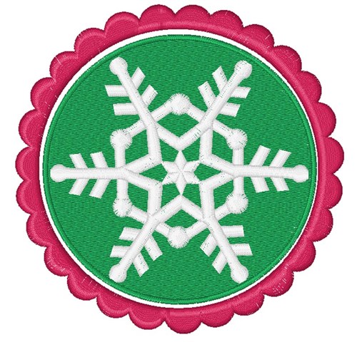 Pretty Snowflake Circle Machine Embroidery Design