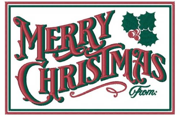 Picture of Merry Christmas Label Machine Embroidery Design