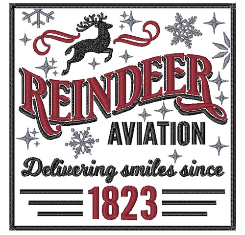 Reindeer Aviation Machine Embroidery Design