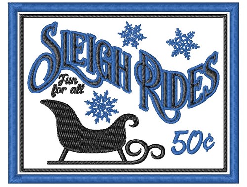 Sleigh Rides Machine Embroidery Design