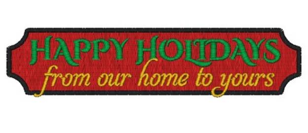 Picture of Happy Holidays Sign Machine Embroidery Design