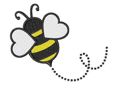 Valentine's Day Bumblebee Machine Embroidery Design