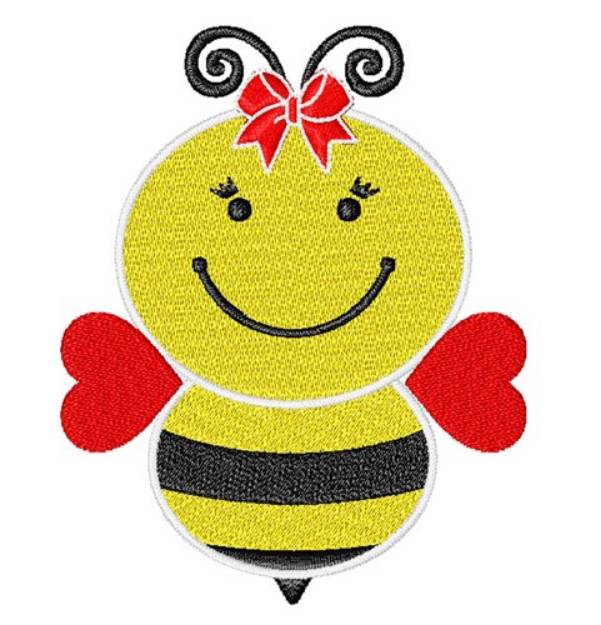 Picture of Valentine Girl Bumlebee Machine Embroidery Design