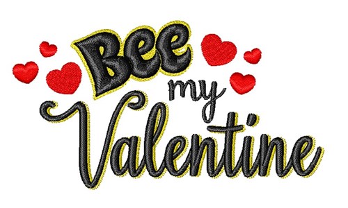 Bee My Valentine Machine Embroidery Design